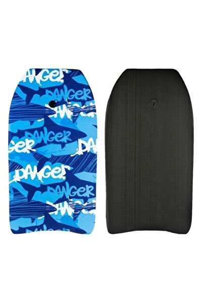 ANTBRO Children's Swim Board – Shark 'Danger' Blue 80x45 cm