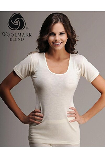 Hasyün Women's Ribana Piped Wool Short Sleeve Undershirt Undershirt Innerwear 302E - 1 Piece