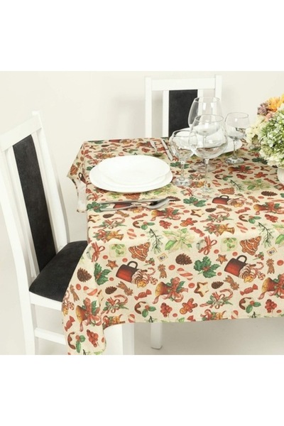 ANTBRO ® Christmas Tablecloth, cotton and polyester, multicolor, 100x135 cm