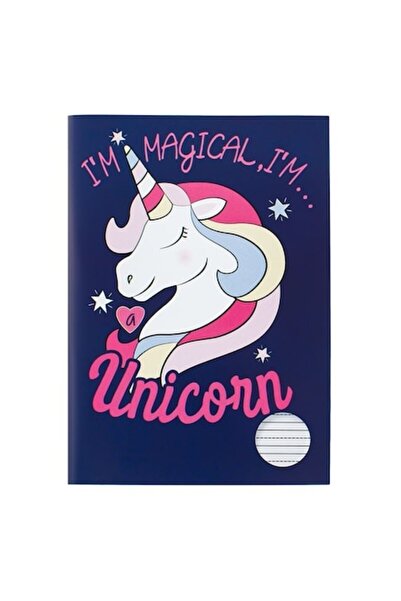 ANTBRO A5 Notebook 40 sheets, Blue Cover with Unicorn "I'm Magical", Dictando ruling