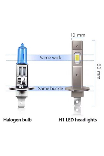 BZRSH Set of 2 LED car bulbs H1, mini, BZRSH, 120W, 12V, 6000K