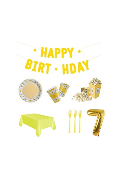Mini Parti MİNİ PARTY STORE PAPATYA DOĞUM GÜNÜ PARTİ SETİ 8 KİŞİLİK