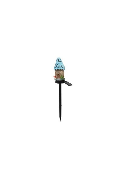 OEM Solar illuminated house-shaped cutout garden lamp, 40 cm - Blue