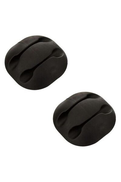 ANTBRO Set of 4 black adhesive cable hooks – cable holder for USB, chargers, headphones