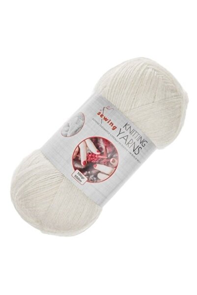 ANTBRO fir de tricotat cu textură asemănătoare lânii, culoare albă, 550m/100g