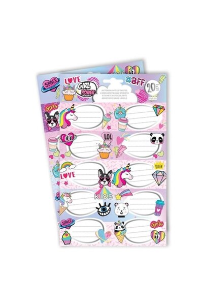 ANTBRO Etichete autoadezive unicorni și brioșe – 20 buc (2 coli)