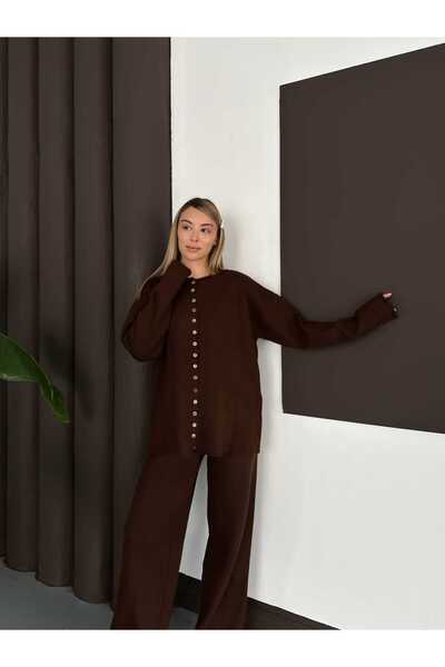 REDMİNA fashion Buttoned Front Flowy Knitwear Two-Piece