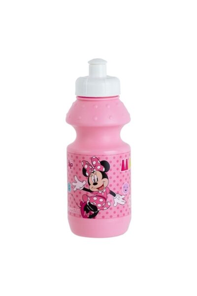 OEM Sticlă de apă cu capac rabatabil, roz, Minnie, 380 ml