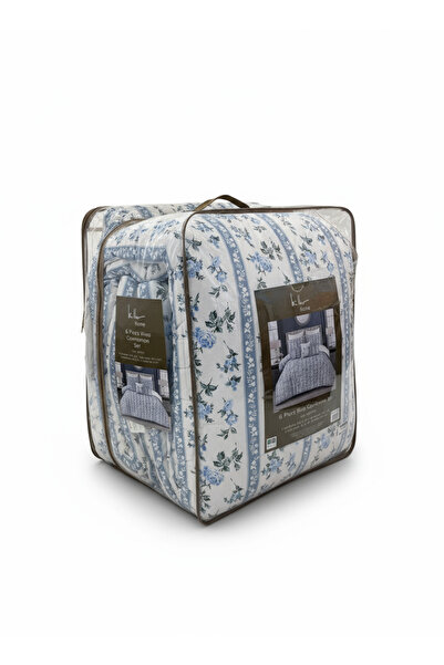 Bee Home Bed and Bath Botanical Ribbon | 100% Cotton Double 9-Piece Duvet Set | Black friday