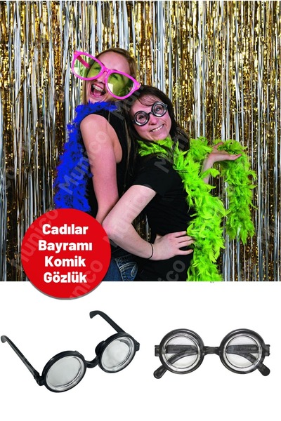 Munico Şaka Gözlüğü – İnek Stilinde Büyük Yuvarlak Çerçeveli Komik Gözlük | E...