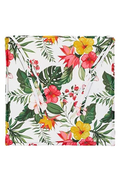 ANTBRO Hibiscus Summer Chair Cushion, Water-Resistant, 38x38 cm, for Outdoor