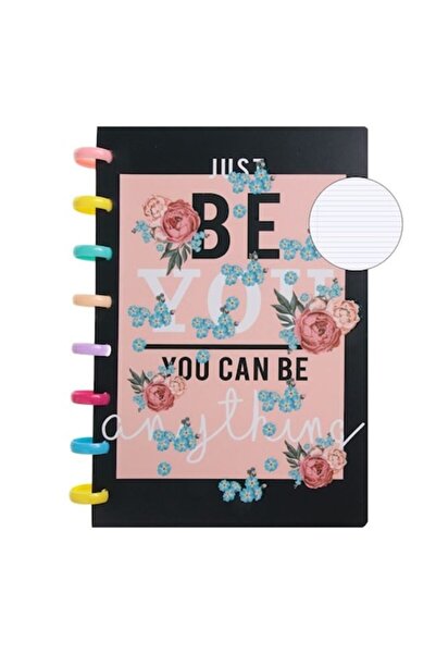 ANTBRO A5 Magic Clip Notebook "Be You" – Elegant Floral Cover, 80 Dictando Sheets, Colored Spiral – Ant
