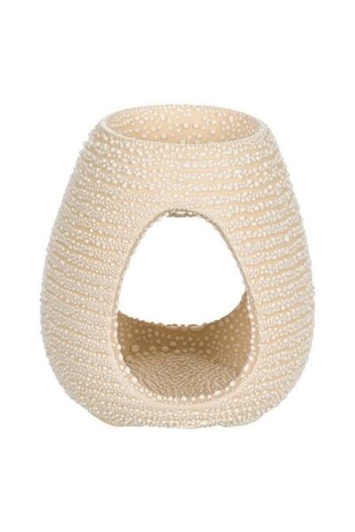 ANTBRO Suport ceramic oval crem pentru ulei parfumat – 9 x 10,5 cm