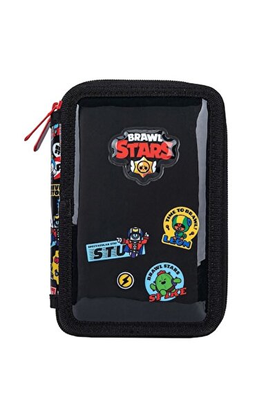 ANTBRO Double Equipped Pencil Case Black 3D Brawl Stars — 18 colored pencils,...