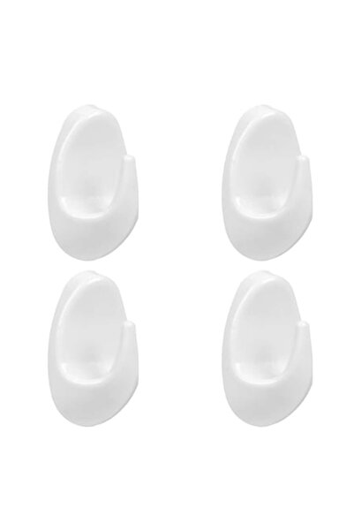 ANTBRO Set de 4 cârlige adezive rotunde Antbro® pentru obiecte mici, plastic alb, max. 1 kg