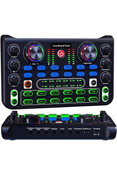 LinJie بطاقة الصوت المباشر V8 واجهة خلاط الصوت USB (البث المباشر/البودكاست)