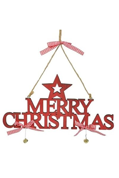 ANTBRO Decorațiune de Crăciun suspendată din lemn „Crăciun fericit” cu stea r...