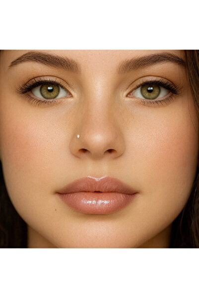 Heppii L Model Düşmeyen Çelik Hızma 1.5 mm taşlı Tektaş Burun Piercingi