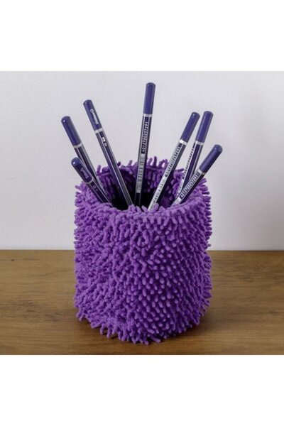 ANTBRO Suport pentru pix Fluffy Moppy – Mov – Ø 9×11 cm