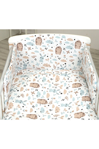 Amy Set lenjerie din bumbac cu protectie laterala pentru pat bebe 120 x 60 cm...