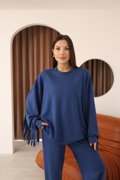 LAVRE Σετ αθλητικής φόρμας oversized Modal Fabric με λεπτομέρεια με φούντα