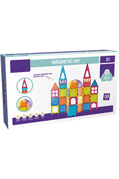 Bufnitel Set de constructie magnetic - 33 piese (7.5 cm)