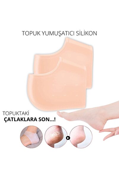 Foottab 1 Çift Silikon Ayak Bakımı Topuk Çorabı, Topuk Yumuşatıcı Çatlak Önle...