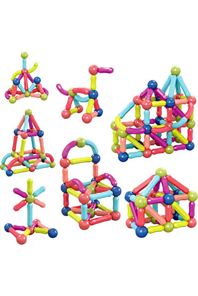 Bufnitel Magnetic Building Set - 3D Shapes (84 pieces)