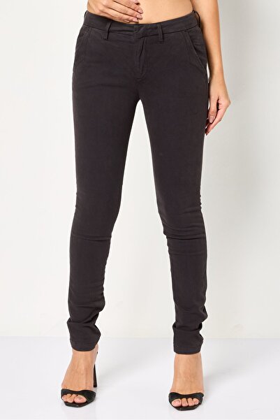 Reiko Women Regular Fit Mid Waist Washed Skinny Pants, Black