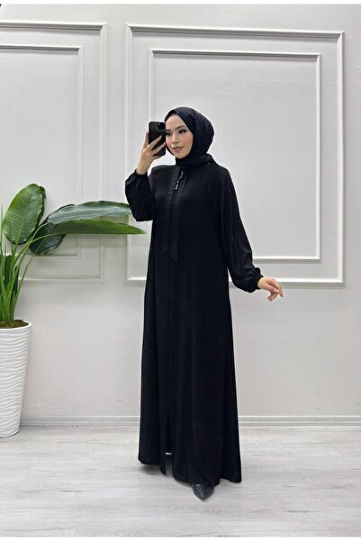 moda acar BAĞCIKLI İŞLEMELİ FERACE