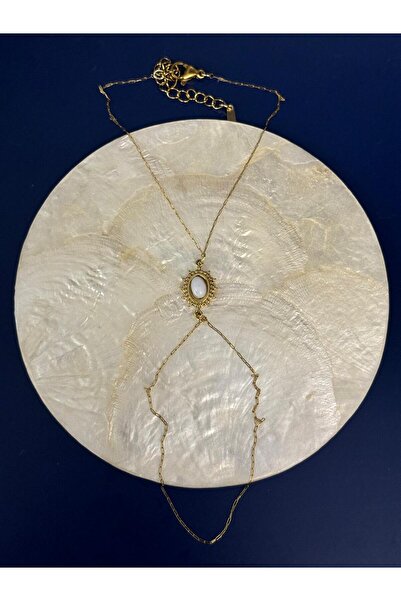Idarosa Concept Oval, Vintage, Doğal Taşlı, Minimal Hayalet Zincirli Çelik Şa...