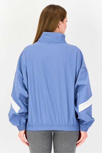 New Balance Women Oversized Fit Long Sleeve Training Jacket, Slate Blue