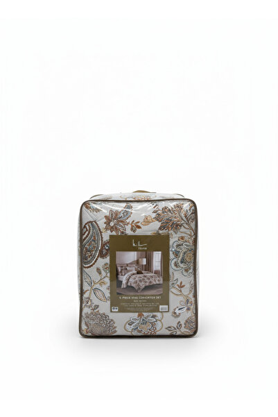 Bee Home Bed and Bath Pilgrim Gray | 100% Cotton Double 8-Piece Duvet Set | Black friday