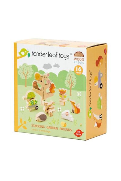Tender Leaf Toys Animalute in copac, din lemn premium - Stacking Garden Frien...