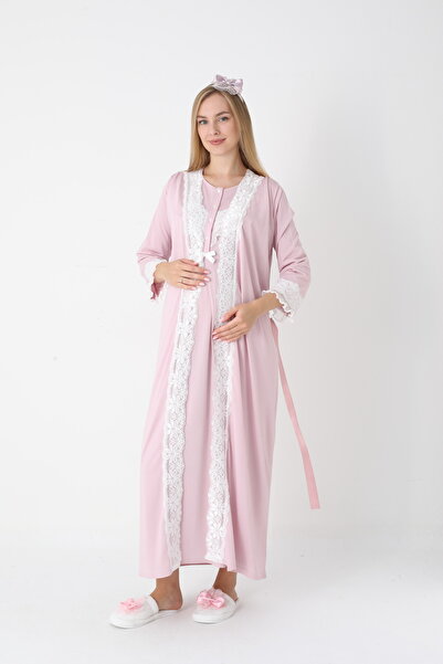 Lohussa Γυναικείο νυχτικό με μακρυμάνικο χειμερινό ντιζάιν σε όλο το μήκος με...