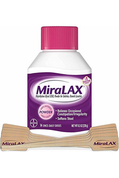 Miralax مسحوق ملين لتخفيف الإمساك بلطف مع أداة خلط وملين للبراز PEG 33