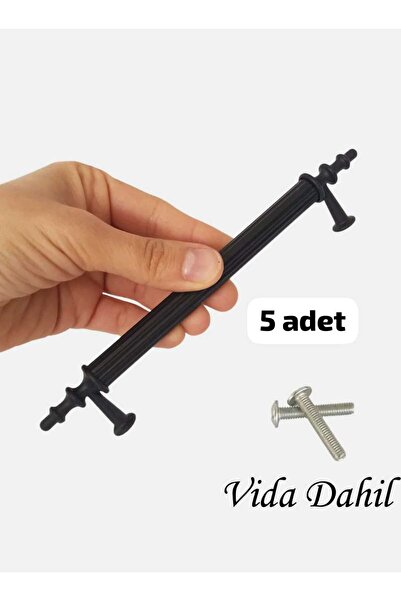 ÇEÇEN HOME 5 Adet Siyah Plastik Çekmece Dolap Kapak Kulbu Siyah Plastik Kulp ...