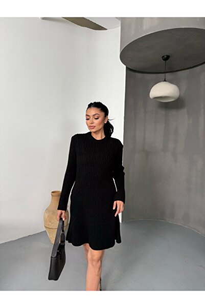 LB Laluna Butik Women's Long Sleeve Knit Dress