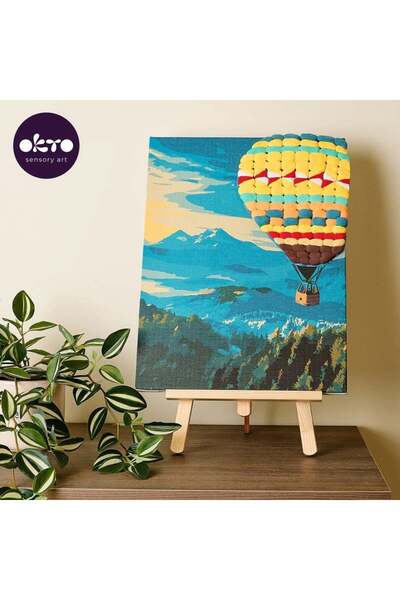 OKTO Set pictura si modelare 3D cu argila usoara, 30*40 cm - Hot Air Balloon flight