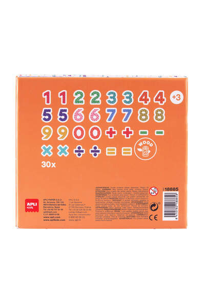 Aplı Set magnetic cu 30 numere, din lemn, APLI, 3 ani+