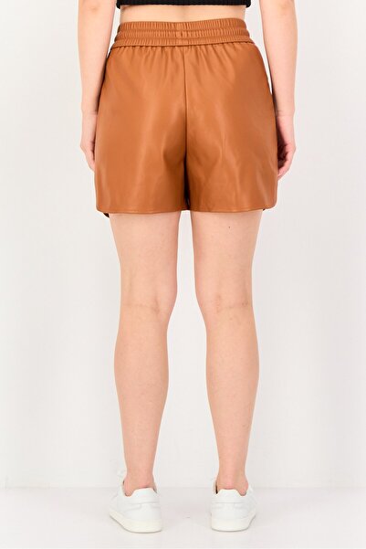 PROMOD Women Plain Basic Shorts, Brown
