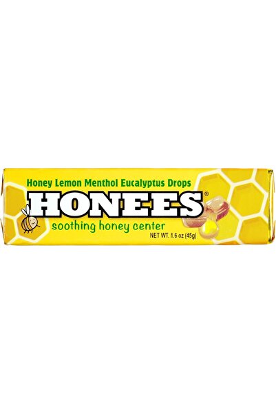Honees أقراص السعال المحشوة بالعسل والليمون - عسل، منثول، ليمون، وأوكالبتوس