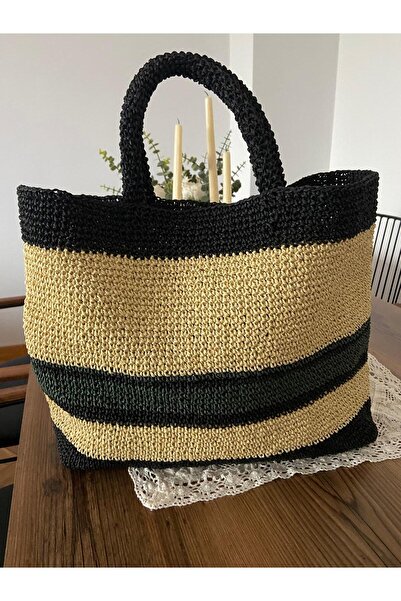 Toksuzdesign EL İŞÇİLİĞİ ÖRME HASIR ÇANTA,KAĞIT İP,BOHEM TARZ