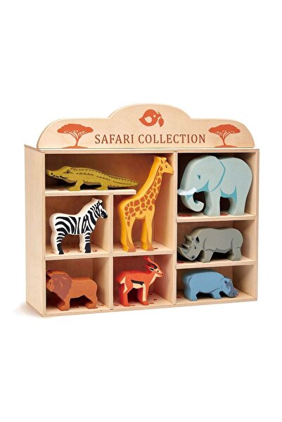 Tender Leaf Toys Animalute savana pe raft, din lemn premium - Safari Collecti...