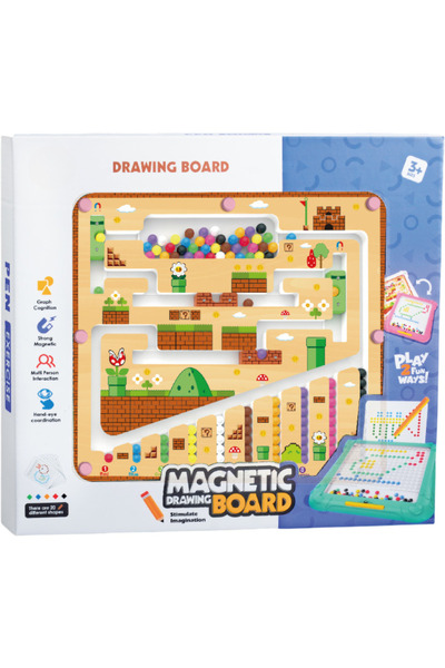 Bufnitel 2 in 1 Drawing Board with Magnets - Colorful Maze