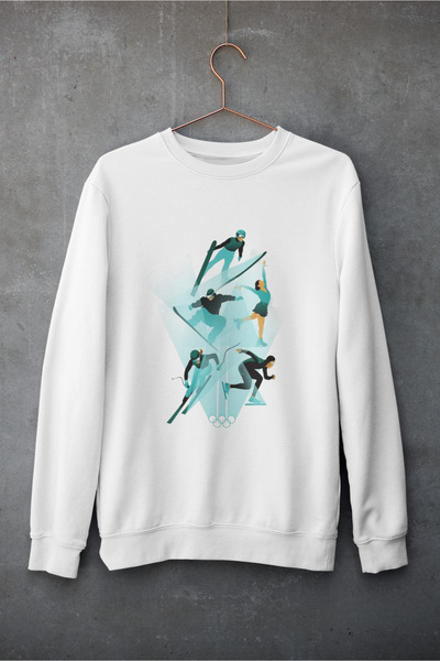 MAGORS سترة رياضية شتوية من القطن مطبوعة بأكمام طويلة وياقة دائرية