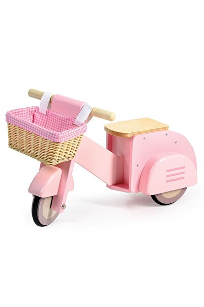 Tender Leaf Toys Scuter cu cos, din lemn premium - Scooter With Basket -