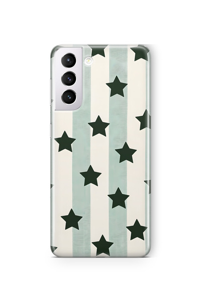 FLAMENKO حافظة هاتف سامسونج جالاكسي S22 شفافة بنمط نجمة مخططة