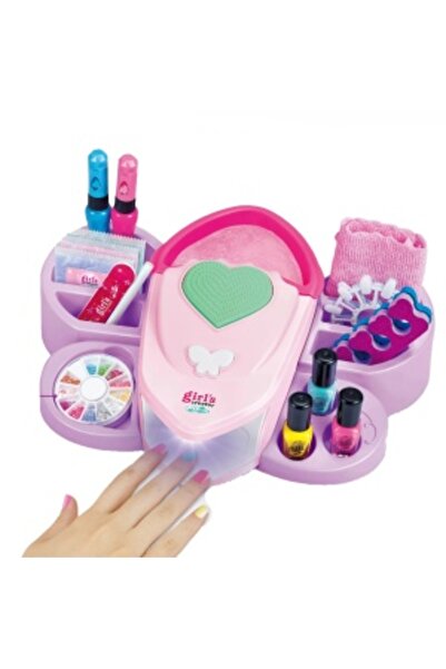 CREATIVE Super Spa Nail Studio manicure set for girls with LED lamp, 3 nail polishes, file, multicolor