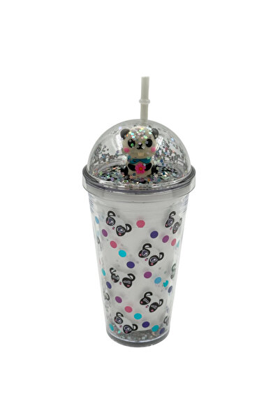 B&D كوب بلاستيكي بغطاء وماصة، أبيض، 500 مل